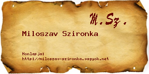 Miloszav Szironka névjegykártya